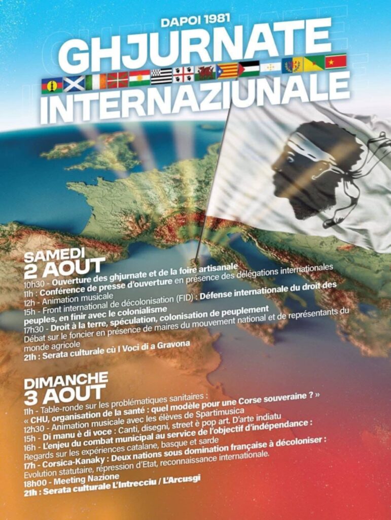 Ghjurnate Internaziunale du 2 et 3 août 2025